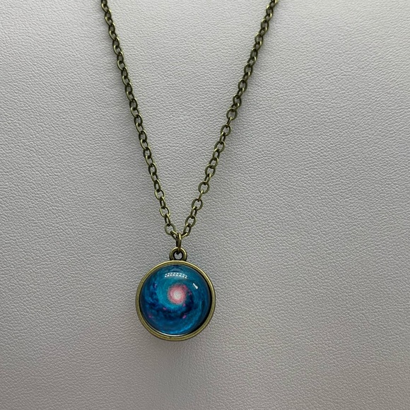 Unique Blue Galaxy Necklace - Picture 1 of 3